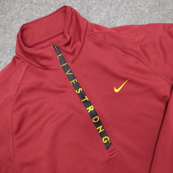 Nike Other - Nike LIVESTRONG Dry Fit Athletic Pullover Quarter Zip Long Sleeve‎ Shirt Mens L